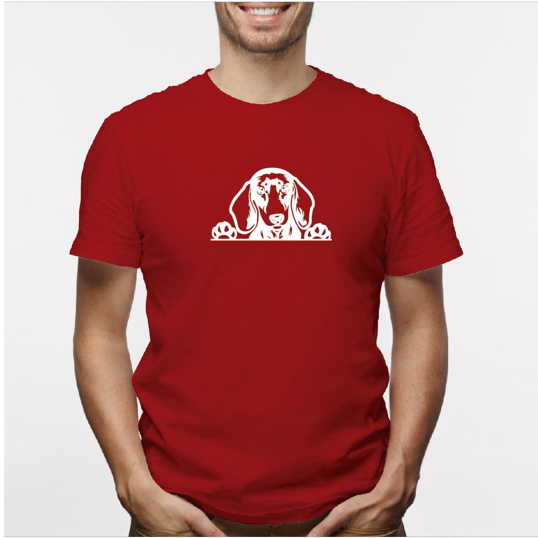 Camisa estampada para hombre  tipo T-shirt Perro Salchicha ASOMADO — foto 1