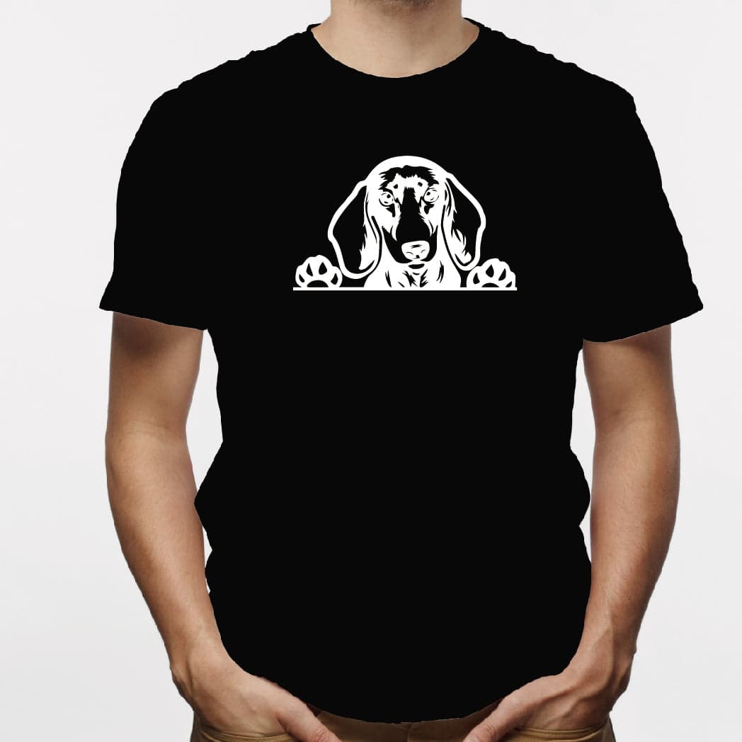 Camisa estampada para hombre  tipo T-shirt Perro Salchicha ASOMADO — foto 2