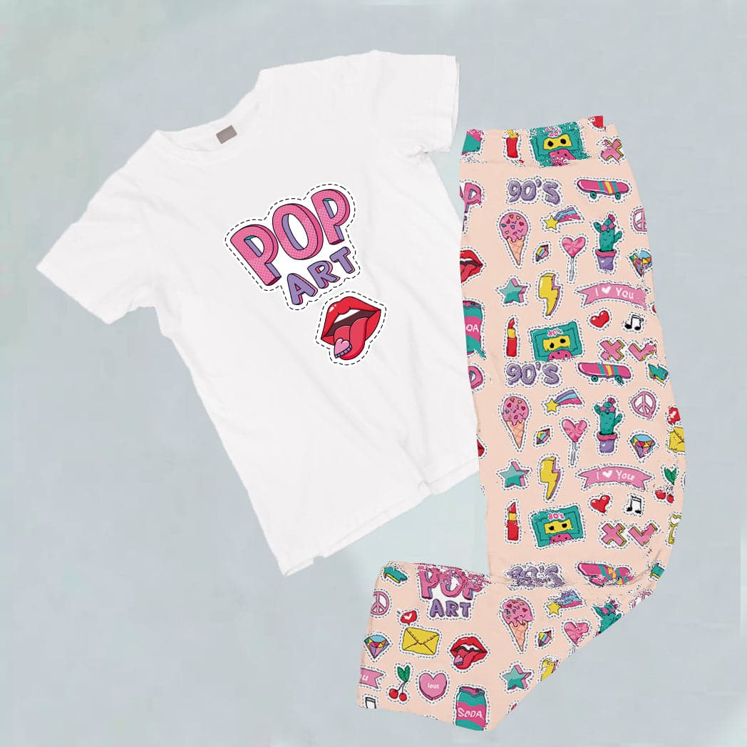 Pijama estampada de pantalón Largo Pop art — foto 1