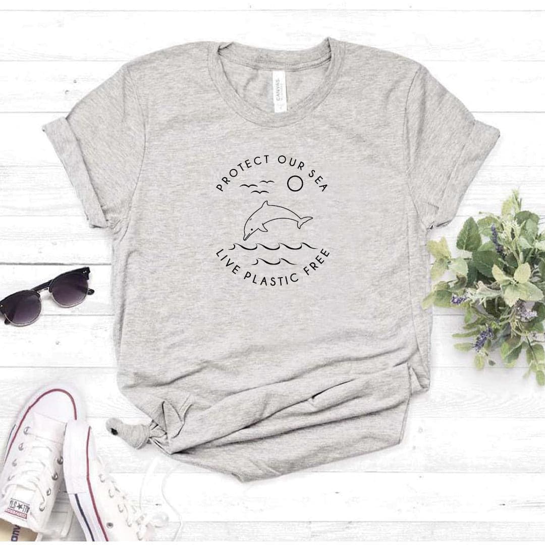 Camisa estampada  tipo T-shirt  PROTECT OUR SEA DELFIN — foto 8