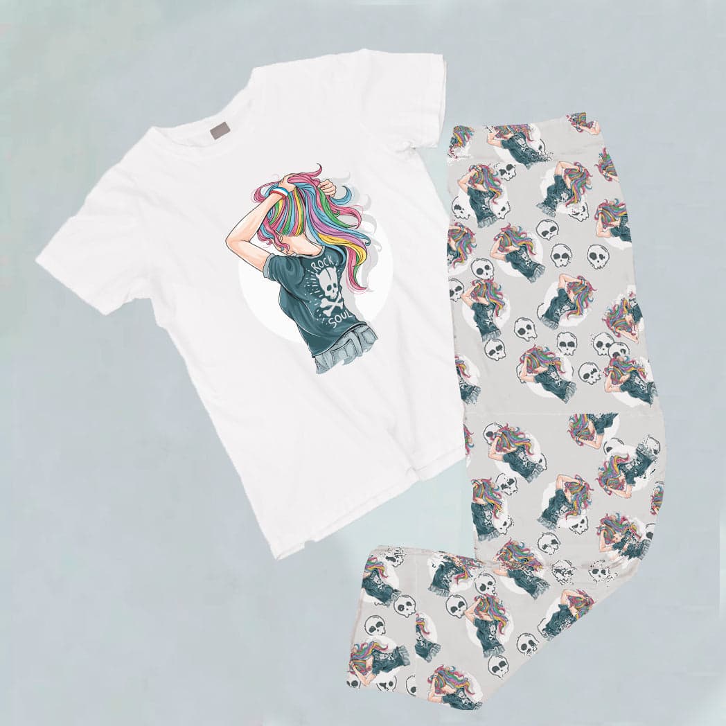 Pijama estampada de pantalón Largo MUÑEQUITA ROCK SOULS — foto 1