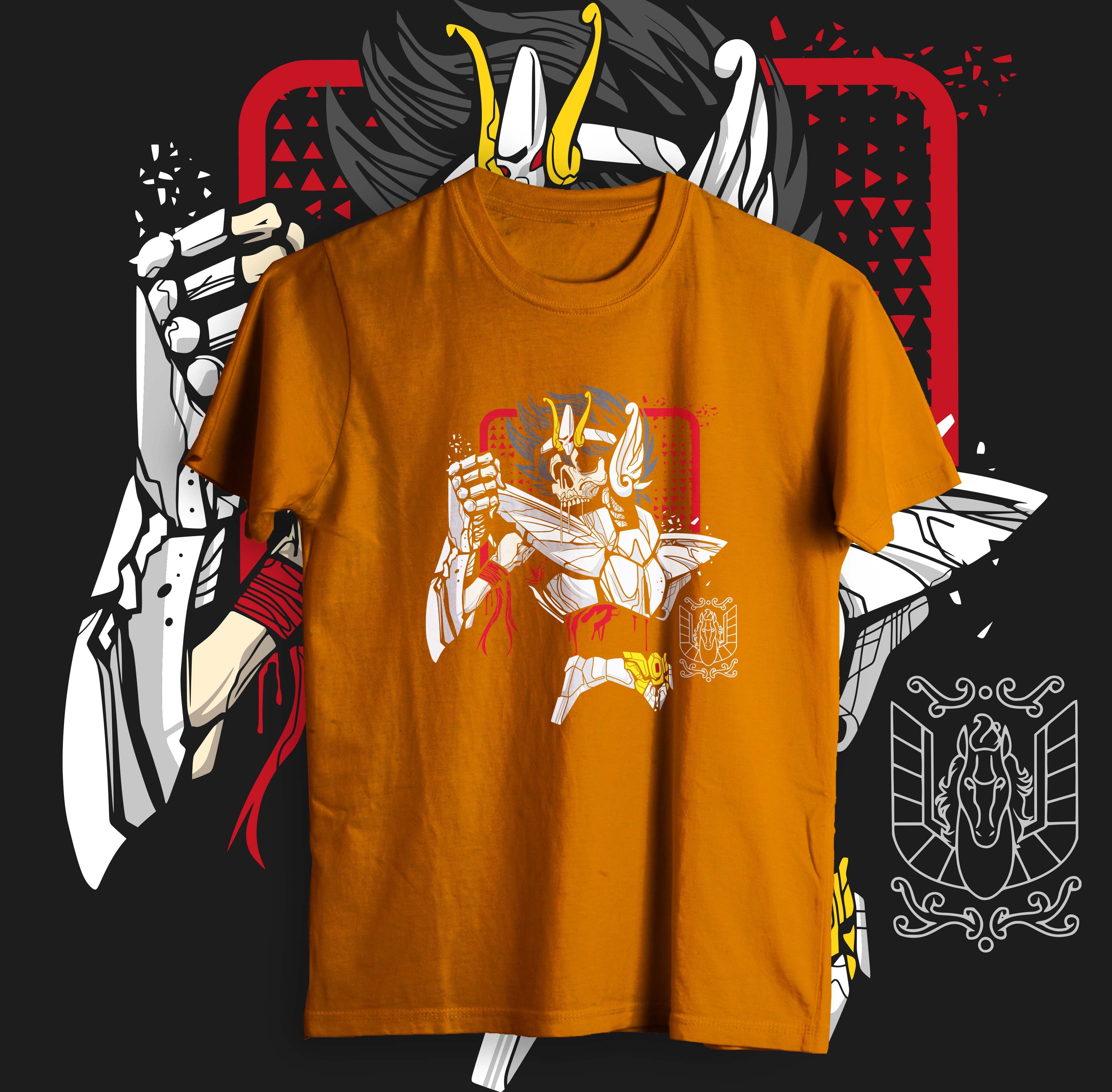 Camisa estampada en algodón para hombre tipo T-shirt seiya de pegaso calabera — foto 2