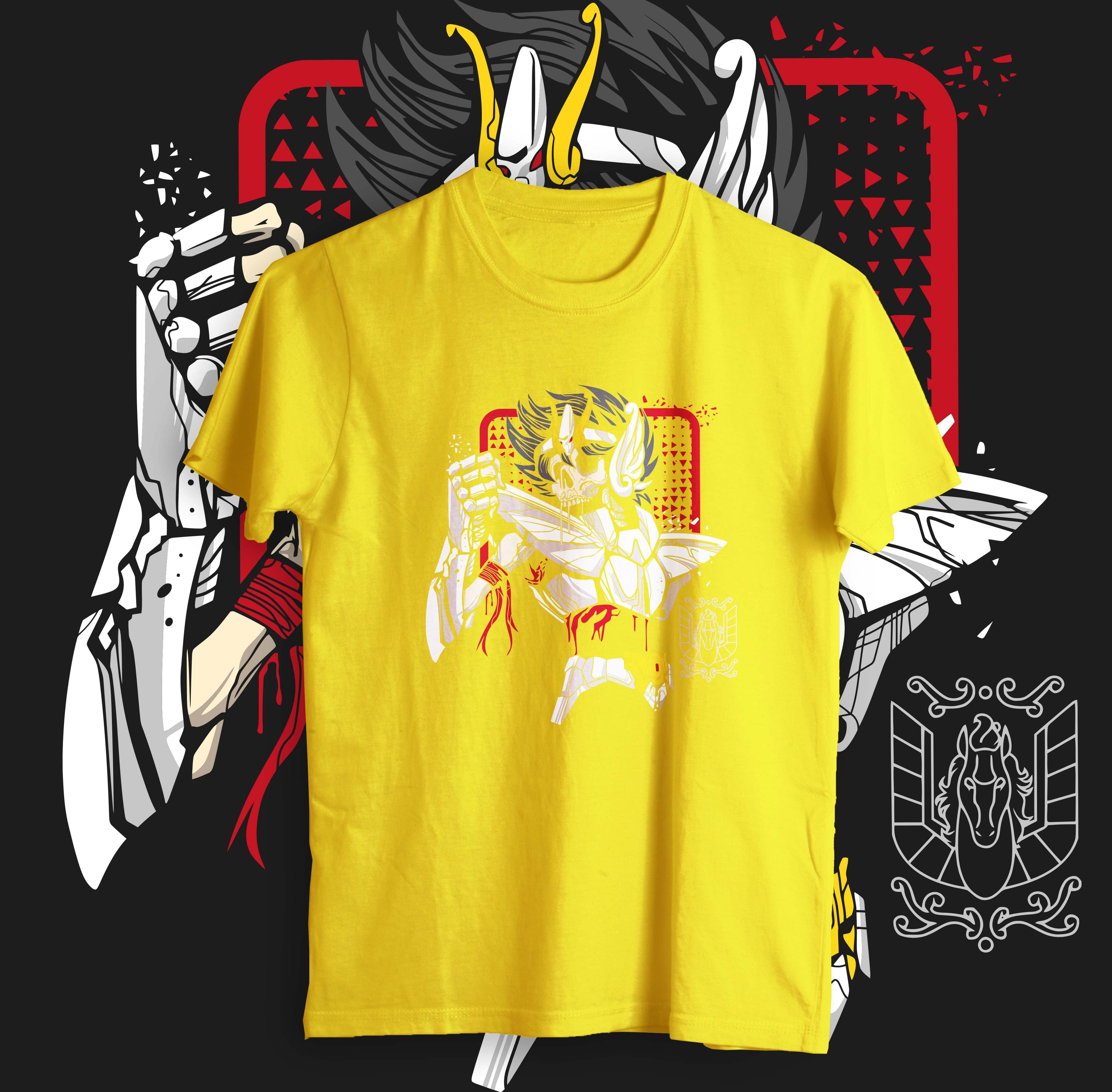 Camisa estampada en algodón para hombre tipo T-shirt seiya de pegaso calabera — foto 4