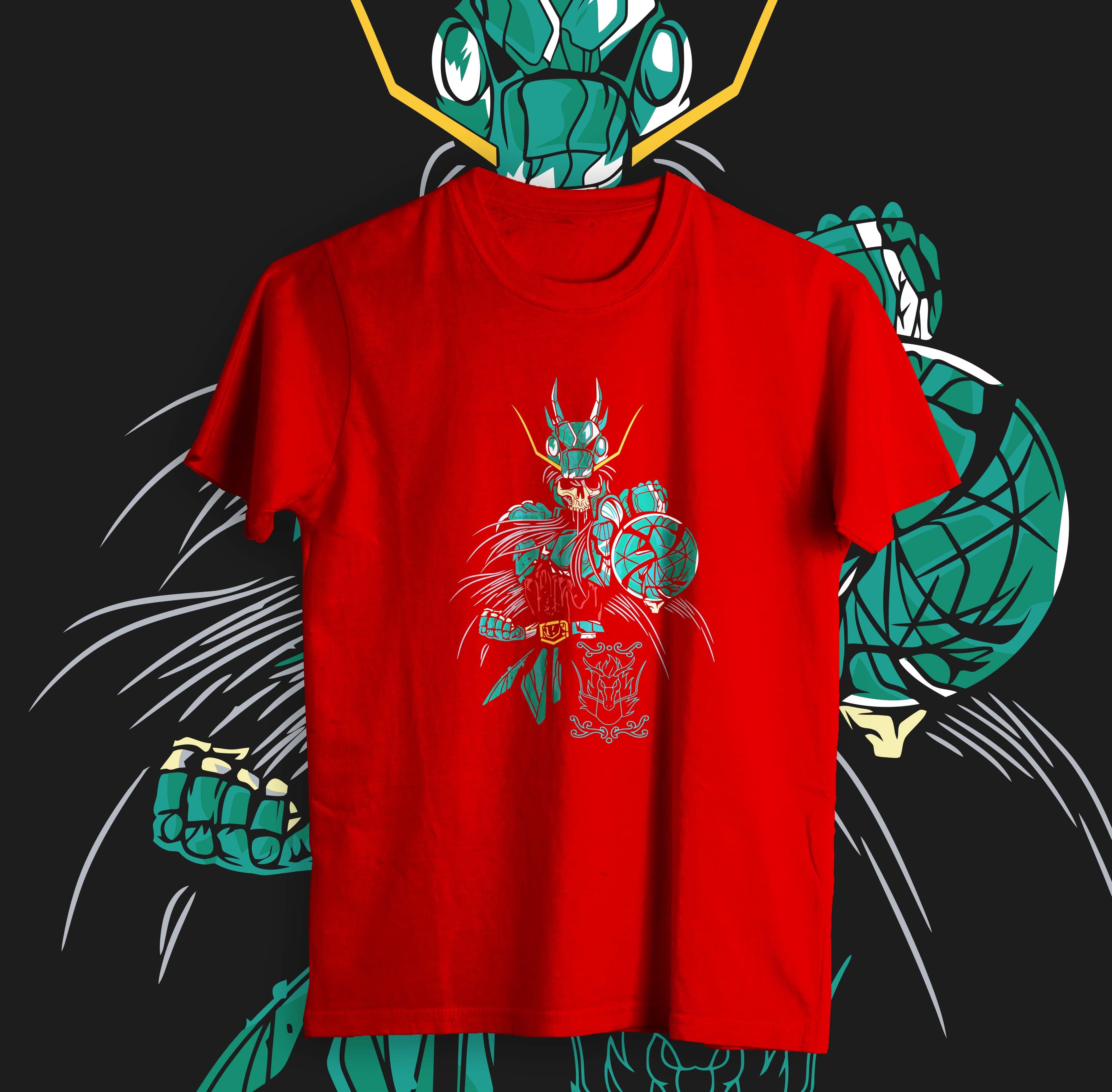 Camisa estampada en algodón para hombre tipo T-shirt shiryu de dragón calabera — foto 4
