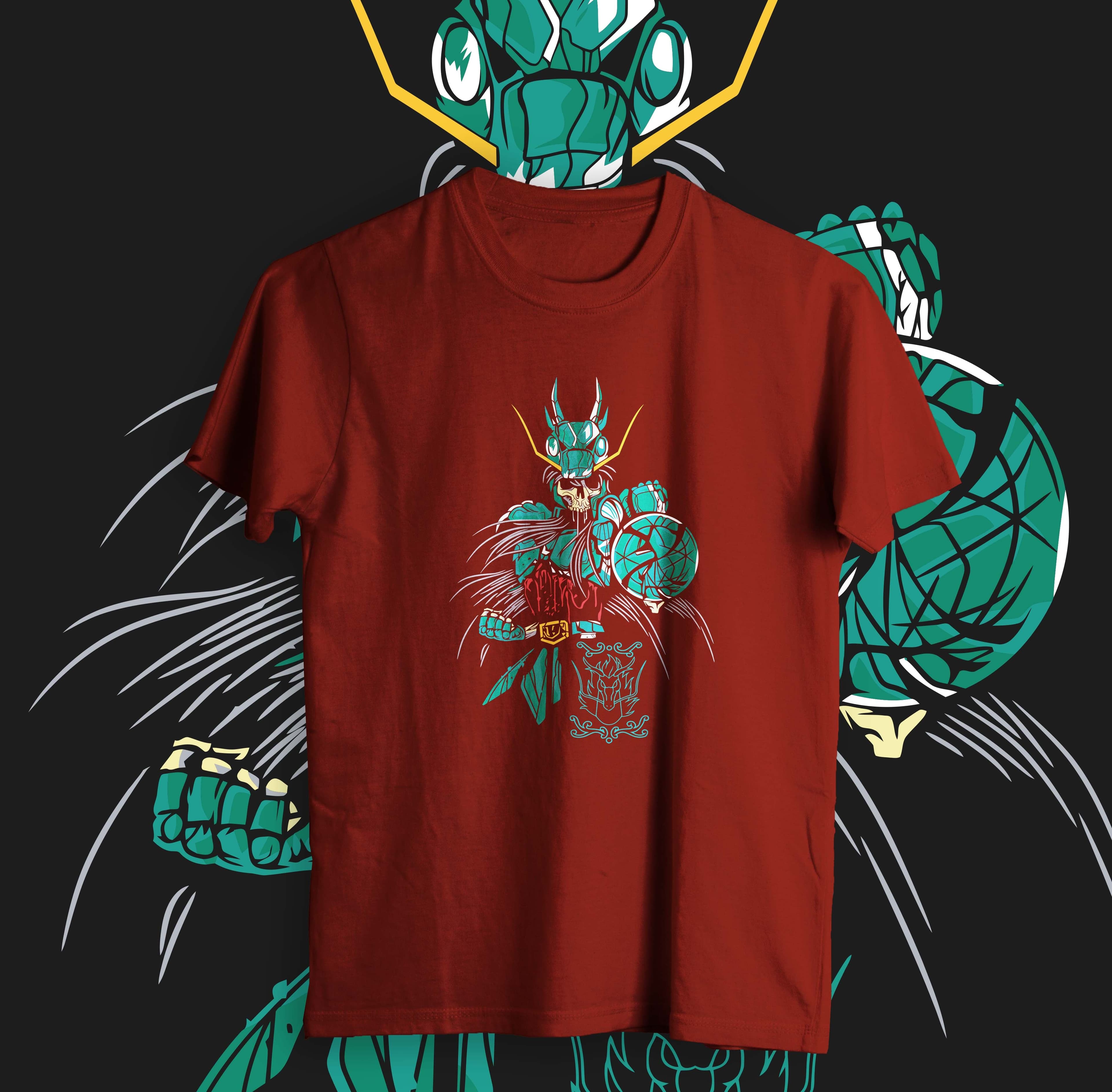 Camisa estampada en algodón para hombre tipo T-shirt shiryu de dragón calabera — foto 1