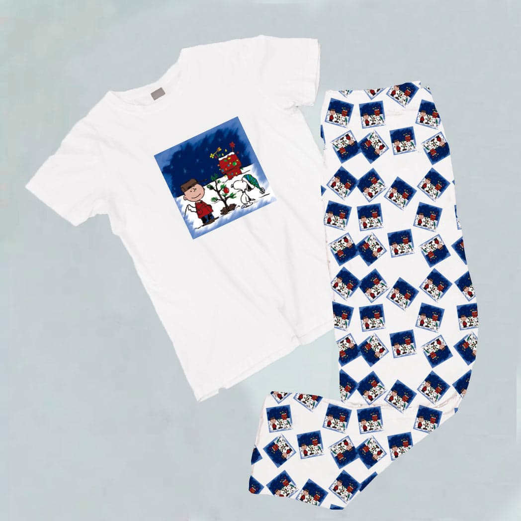 Pijama estampada de pantalón Largo Snoopy y Charlie Brown Navidad — foto 1