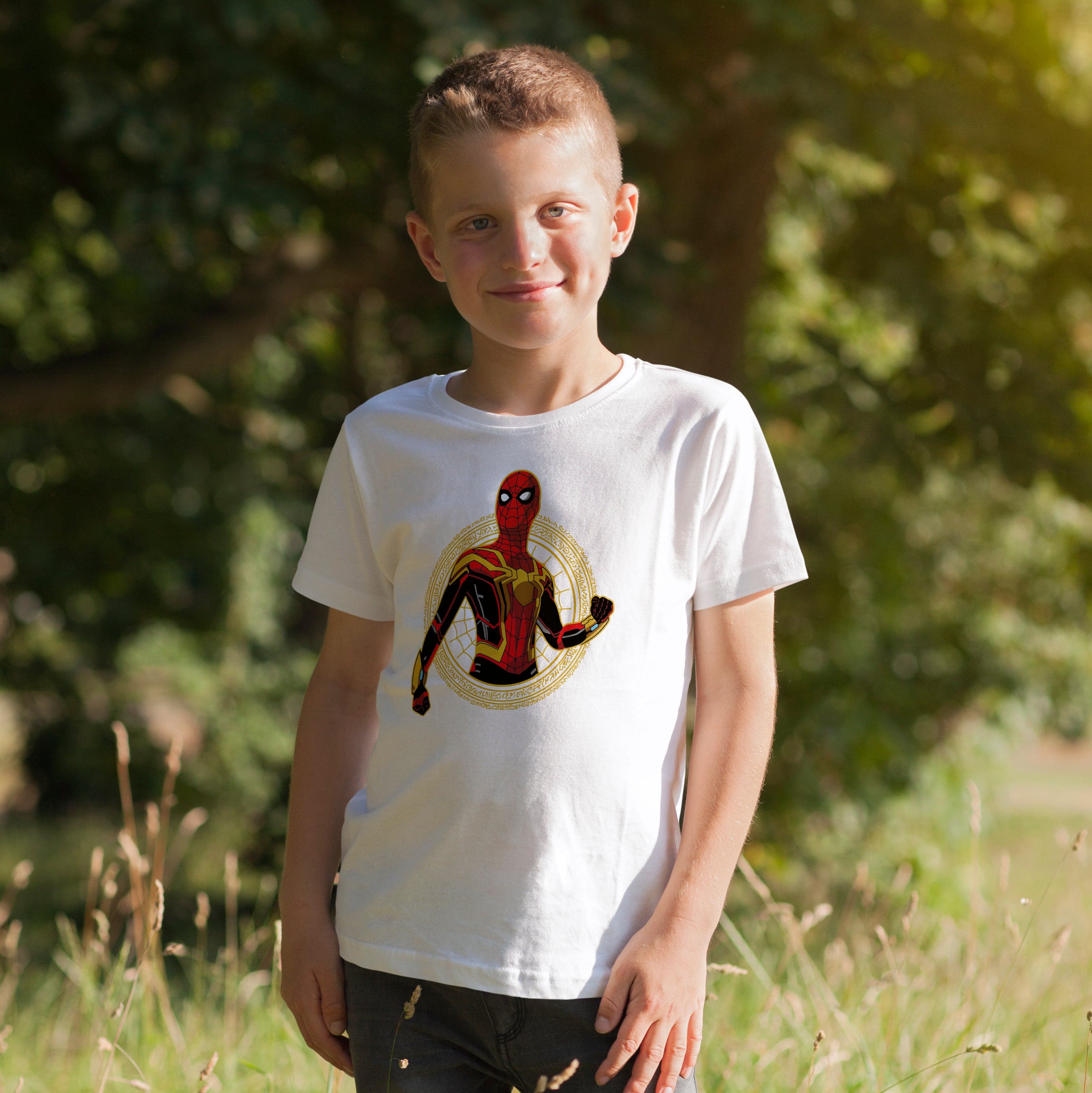 Camisa estampada en algodón para niño tipo T-shirt spiderman multiverse — foto 2
