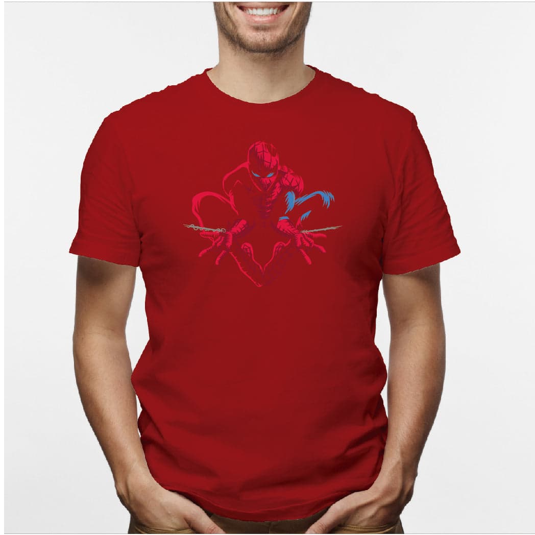 Camisa estampada en algodón para hombre tipo T-shirt spiderman y telaraña — foto 7