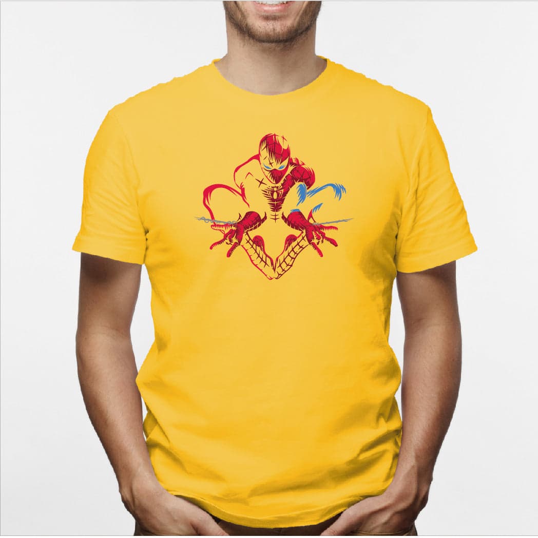 Camisa estampada en algodón para hombre tipo T-shirt spiderman y telaraña — foto 4
