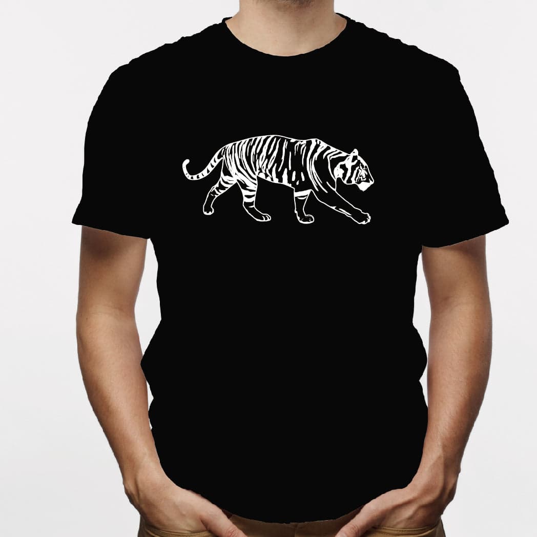 Camisa estampada para hombre  tipo T-shirt Tigre Caminando (tigre entero) — foto 3
