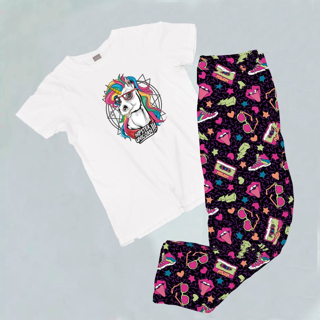 Pijama estampada de pantalón Largo UNICORNIO HIPSTER — foto 1