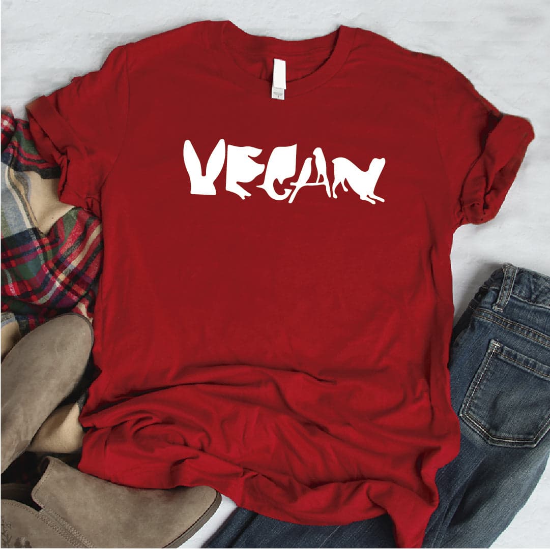 Camisa estampada  tipo T-shirt VEGAN ESCRITO CON ANIMALES — foto 4