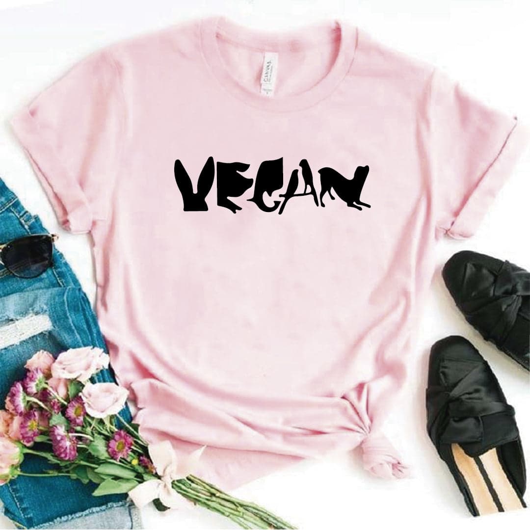 Camisa estampada  tipo T-shirt VEGAN ESCRITO CON ANIMALES — foto 5