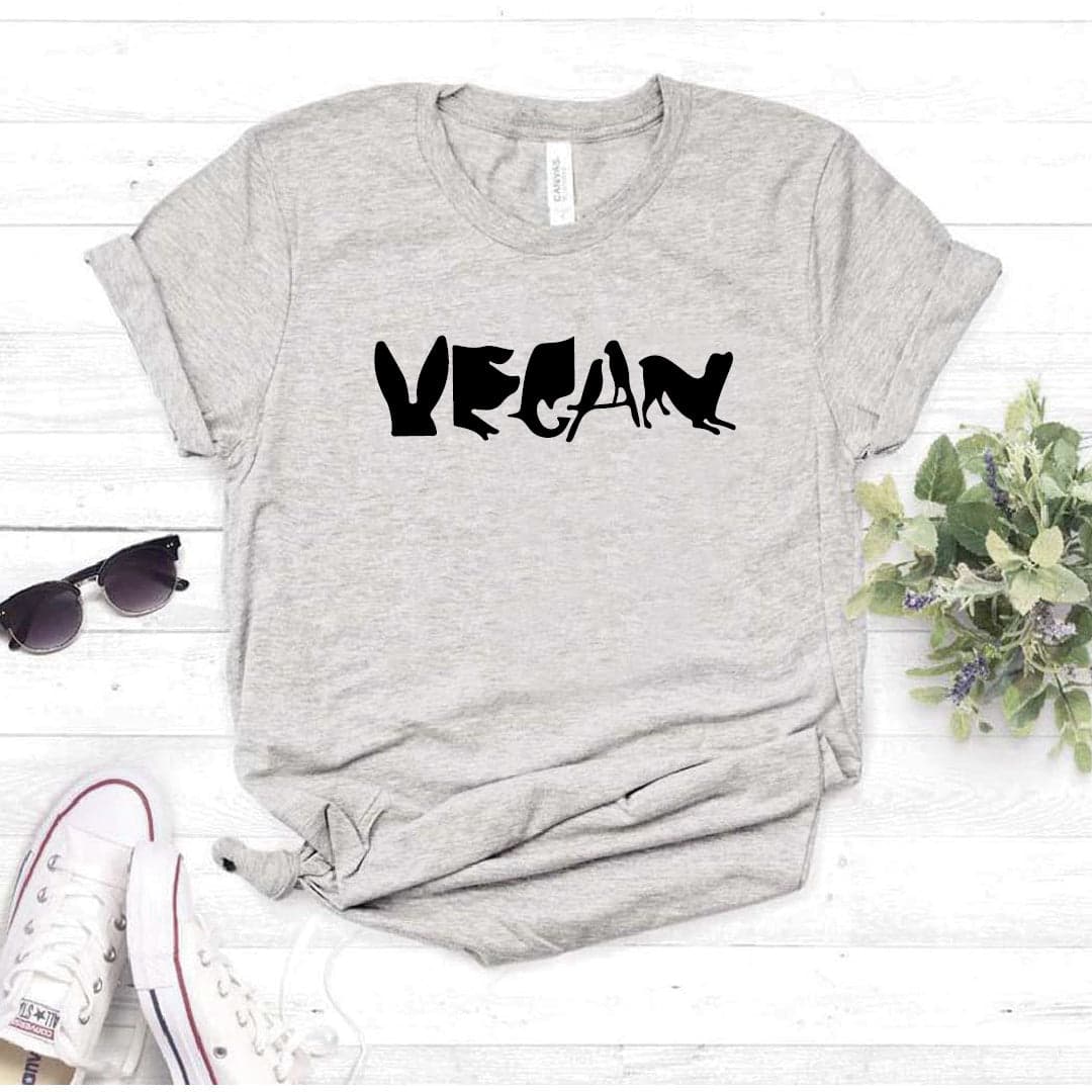 Camisa estampada  tipo T-shirt VEGAN ESCRITO CON ANIMALES — foto 6