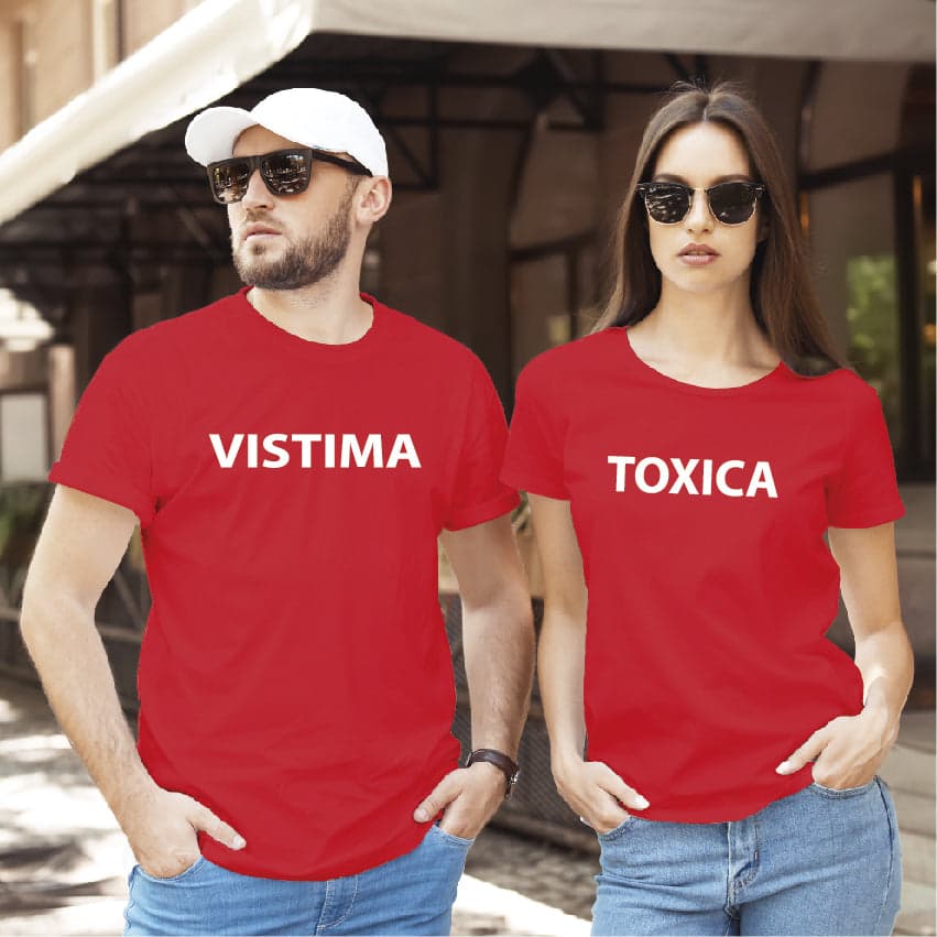 Camiseta estampada tipo T-shirt de pareja VISTIMA & TOXICA — foto 2