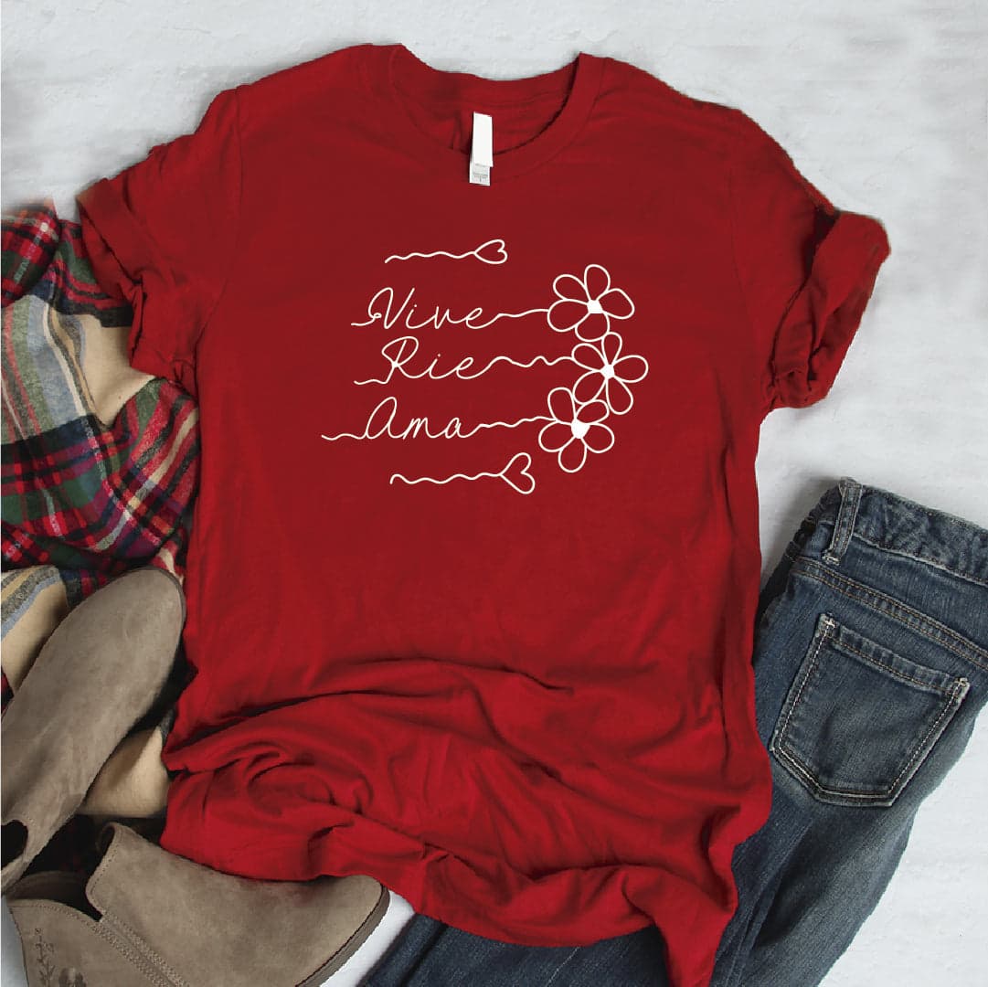 Camisa estampada  tipo T-shirt  VIVE RIE AMA — foto 6