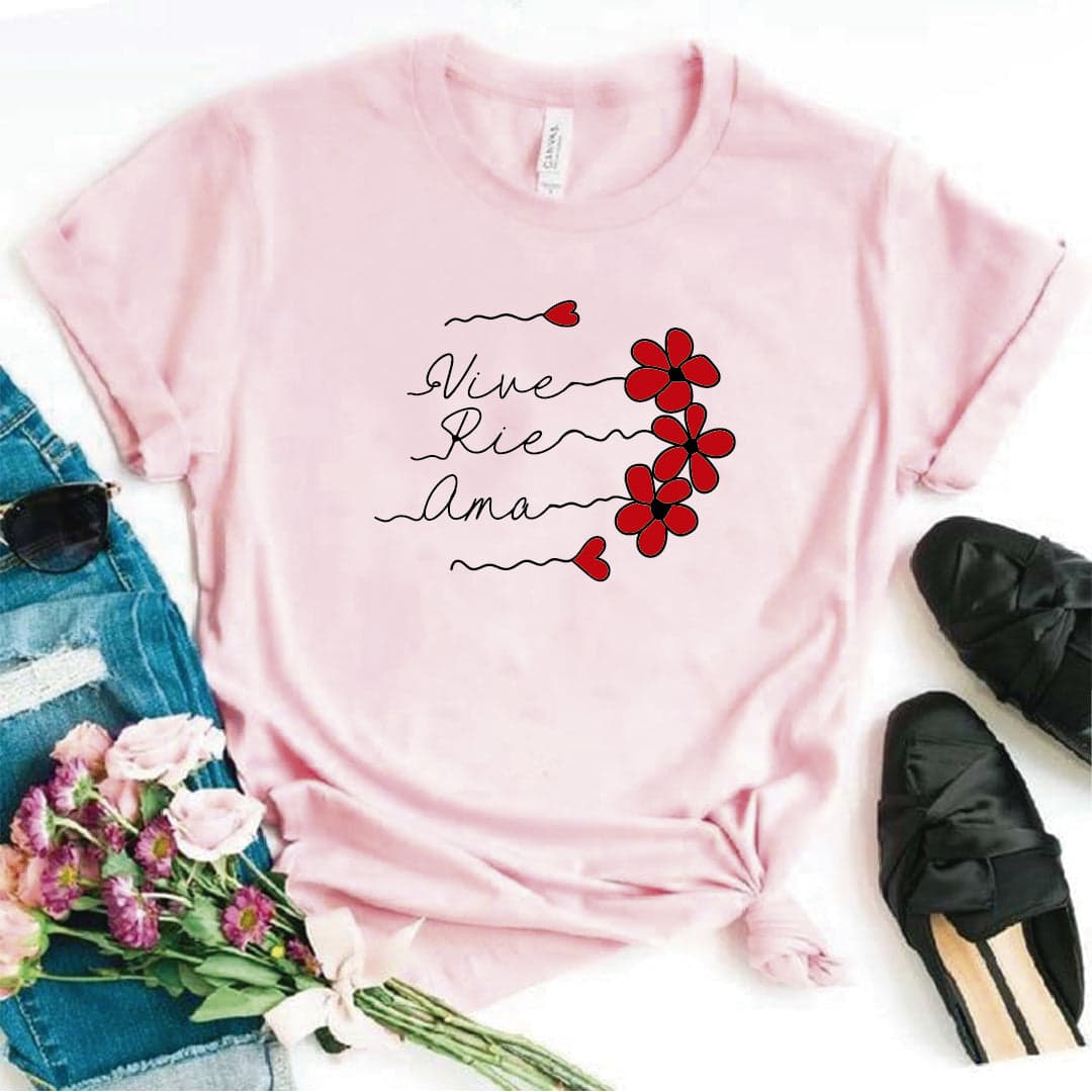 Camisa estampada  tipo T-shirt  VIVE RIE AMA — foto 7
