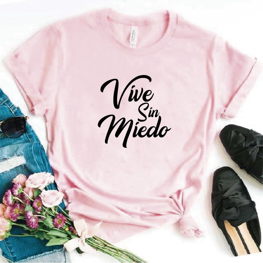Camisa estampada  tipo T-shirt  VIVE SIN MIEDO — foto 1
