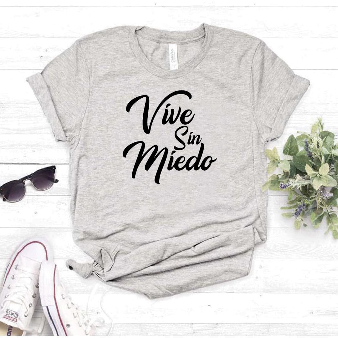 Camisa estampada  tipo T-shirt  VIVE SIN MIEDO — foto 8