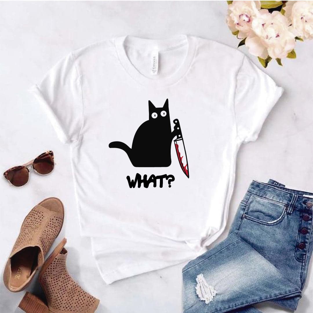 Camisa estampada  tipo T-shirt What Gato (Gato) — foto 1
