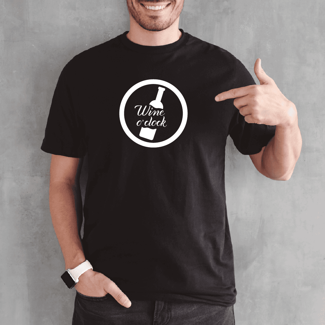 Camisa estampada para hombre  tipo T-shirt Wine o Clock — foto 3