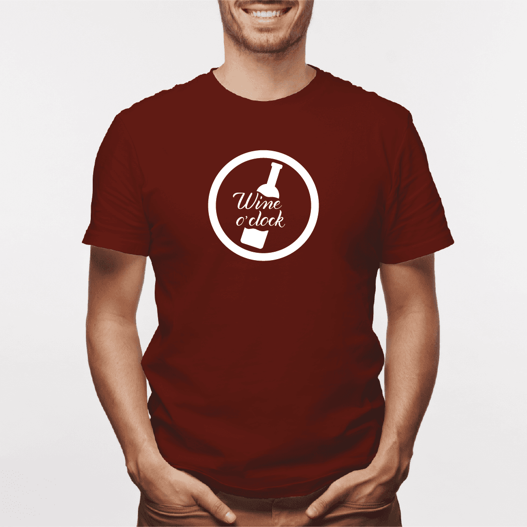 Camisa estampada para hombre  tipo T-shirt Wine o Clock — foto 5