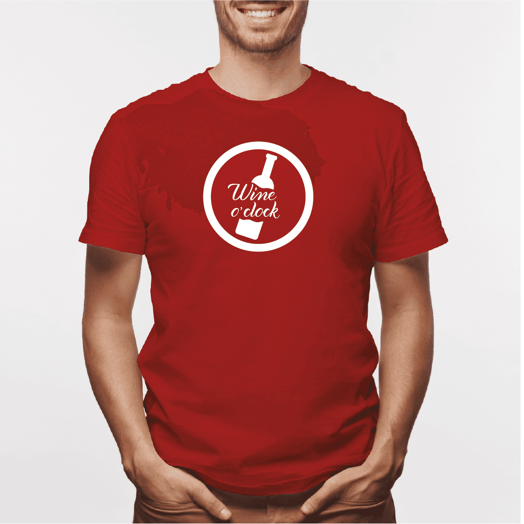 Camisa estampada para hombre  tipo T-shirt Wine o Clock — foto 2