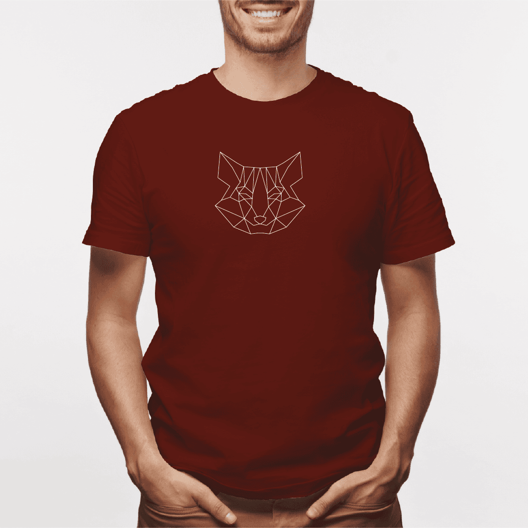 Camisa estampada para hombre  tipo T-shirt Cara Zorro Rojo Geométrico — foto 4