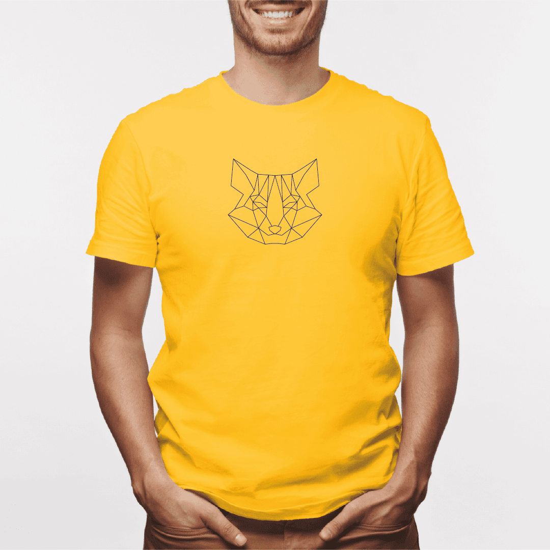 Camisa estampada para hombre  tipo T-shirt Cara Zorro Rojo Geométrico — foto 7