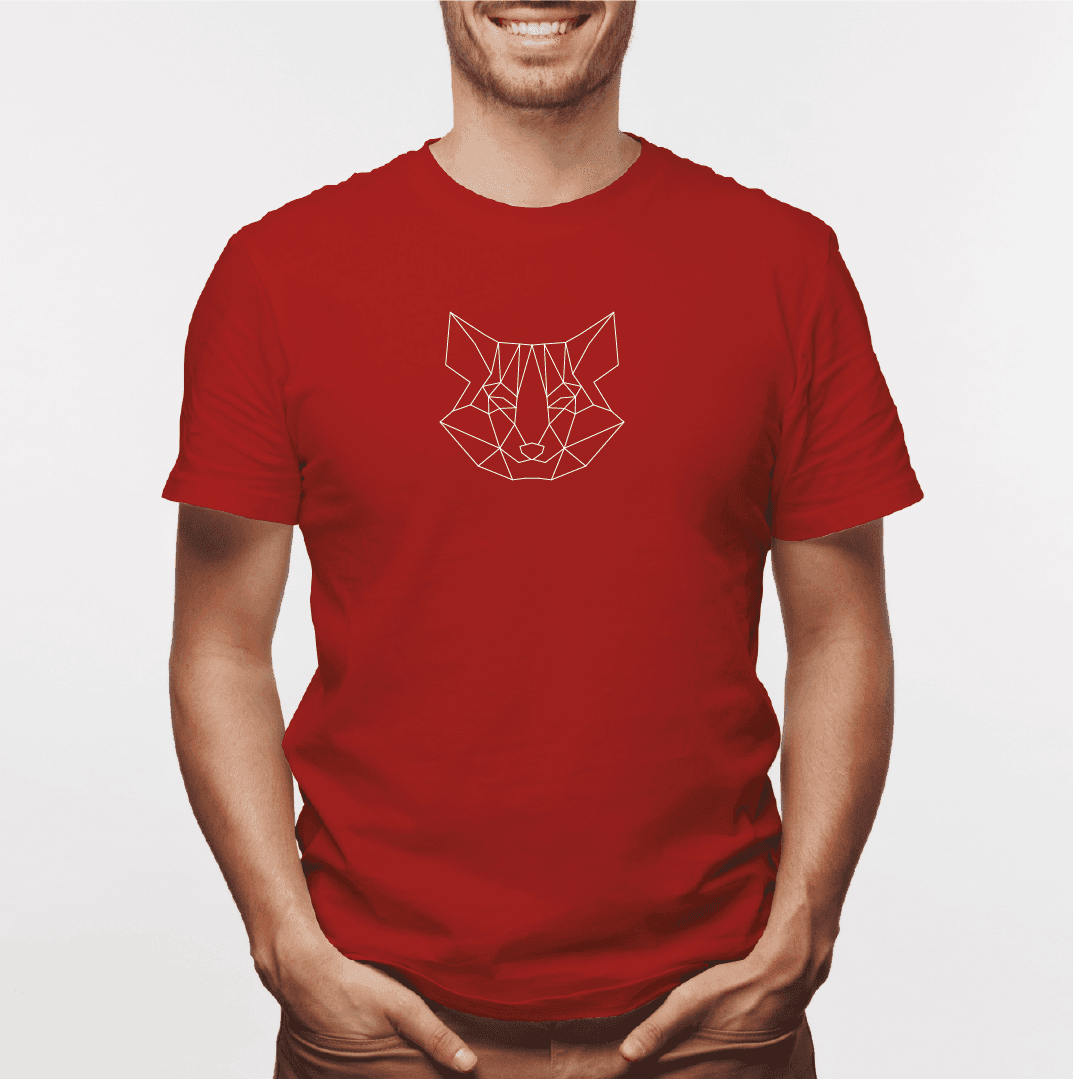 Camisa estampada para hombre  tipo T-shirt Cara Zorro Rojo Geométrico — foto 1