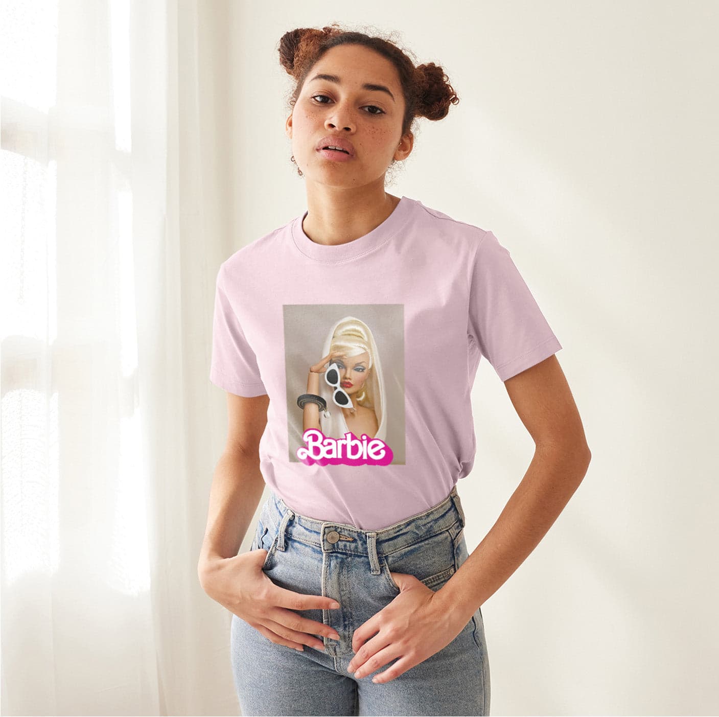 Camisetas Barbie diva con lentes: Moda Retro en Algodón 100% Estampado — foto 2