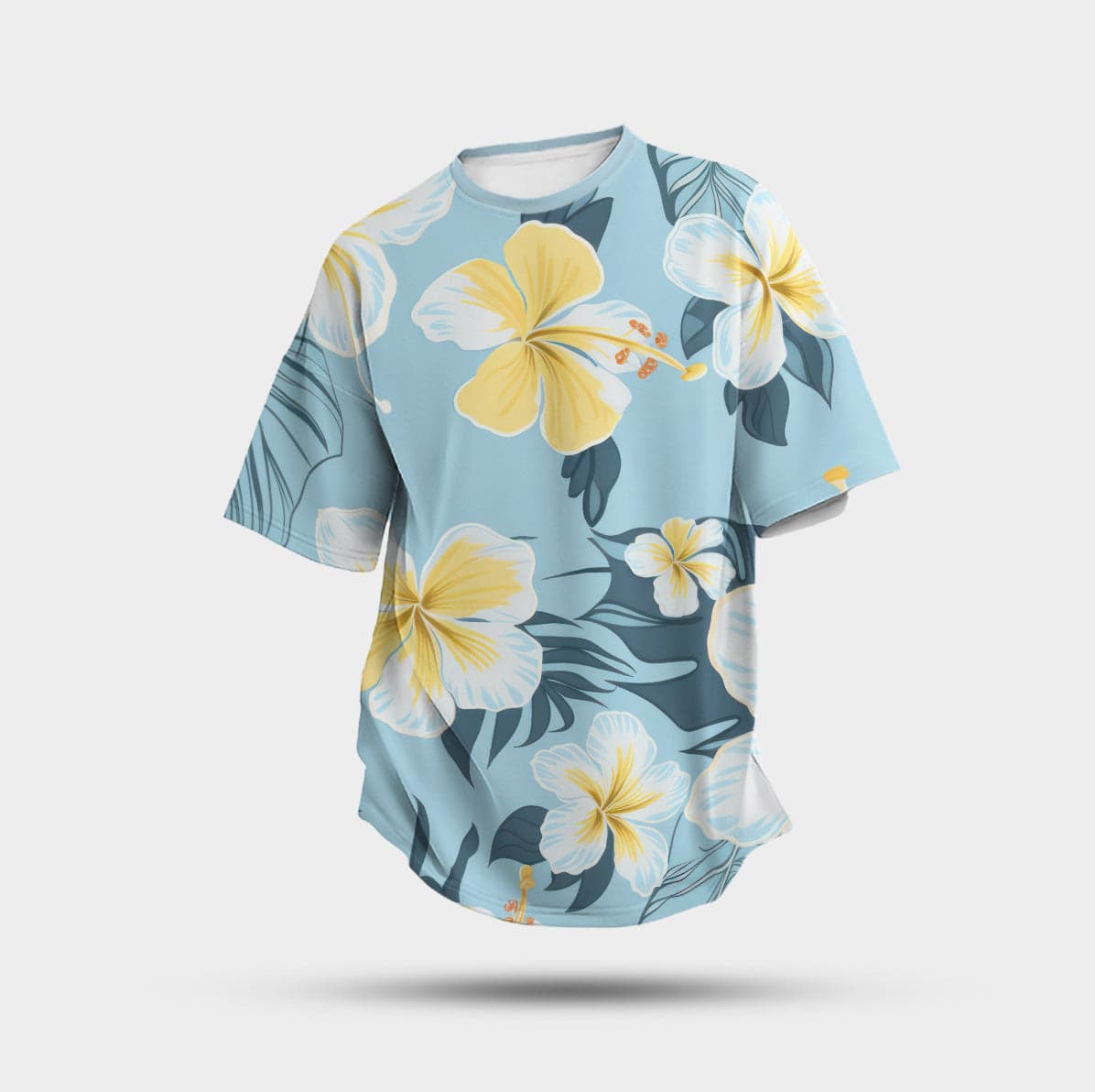 Camiseta Oversize 'Floración Azul' - Elegancia Floral en Patrón Sublimado — foto 2