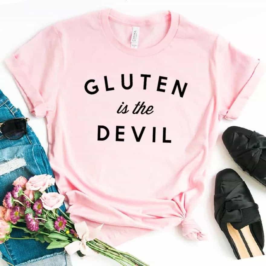 Camiseta estampada T-shirt Gluten is the devil