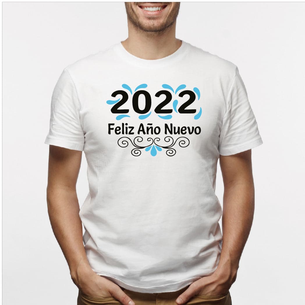Camisa estampada para hombre tipo T-shirt (NAVIDAD) 2022 feliz año nuevo — foto 3