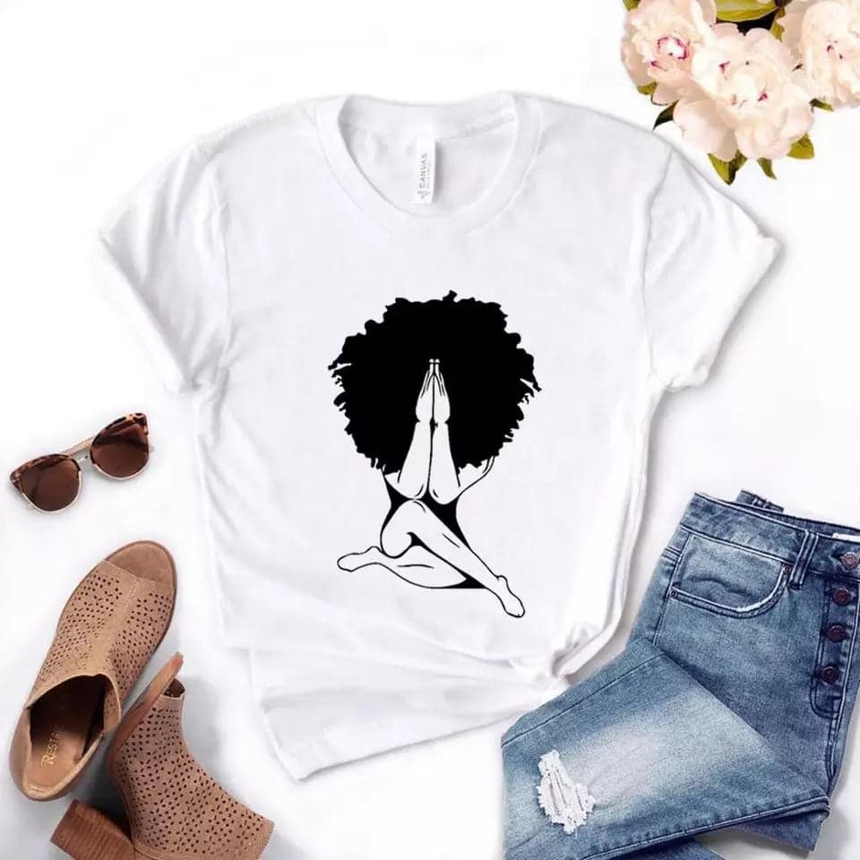 Camisetas estampada tipo T-shirt MUJER AFRO — foto 1