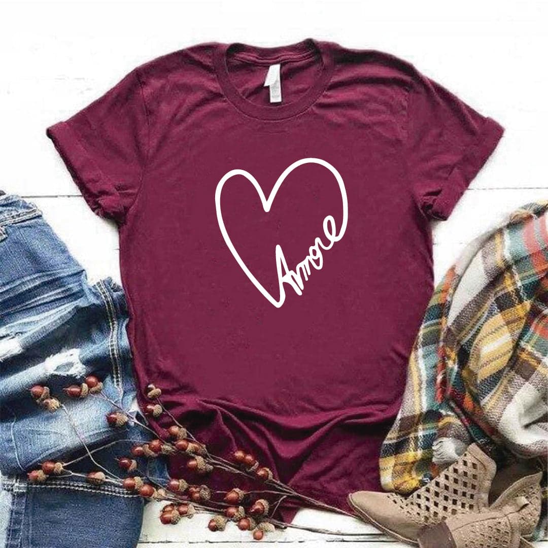 Camisa estampada tipo T-shirt AMORE CORAZON — foto 3