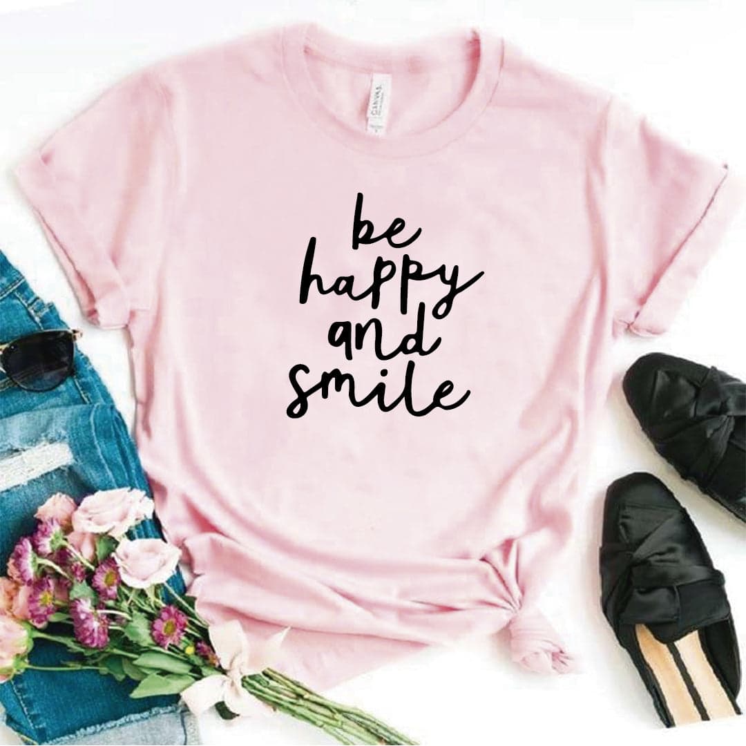 Camiseta estampada T-shirt Be Happy and Smile — foto 6