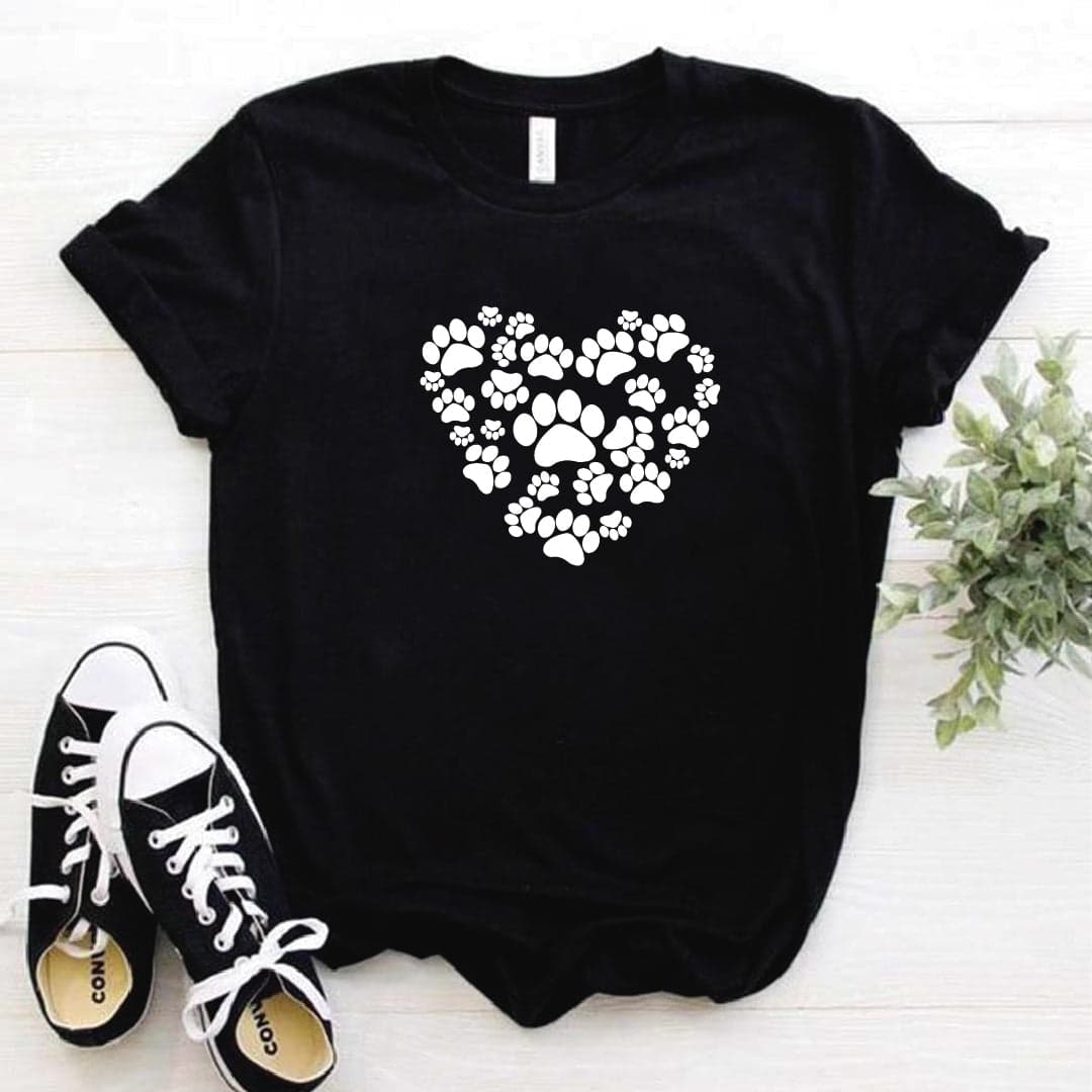 Camisa estampada tipo T-shirt Corazón hecho de huellas — foto 4