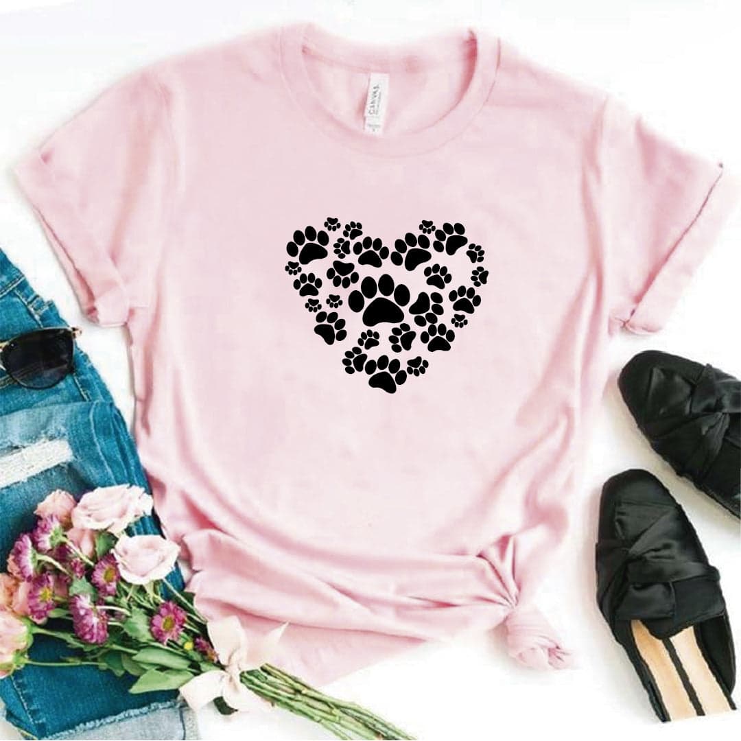 Camisa estampada tipo T-shirt Corazón hecho de huellas — foto 8