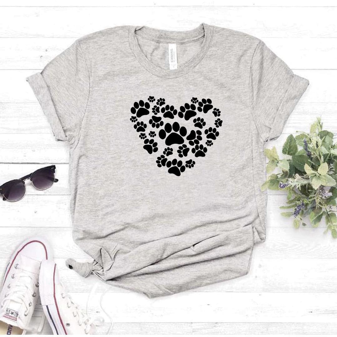 Camisa estampada tipo T-shirt Corazón hecho de huellas — foto 1