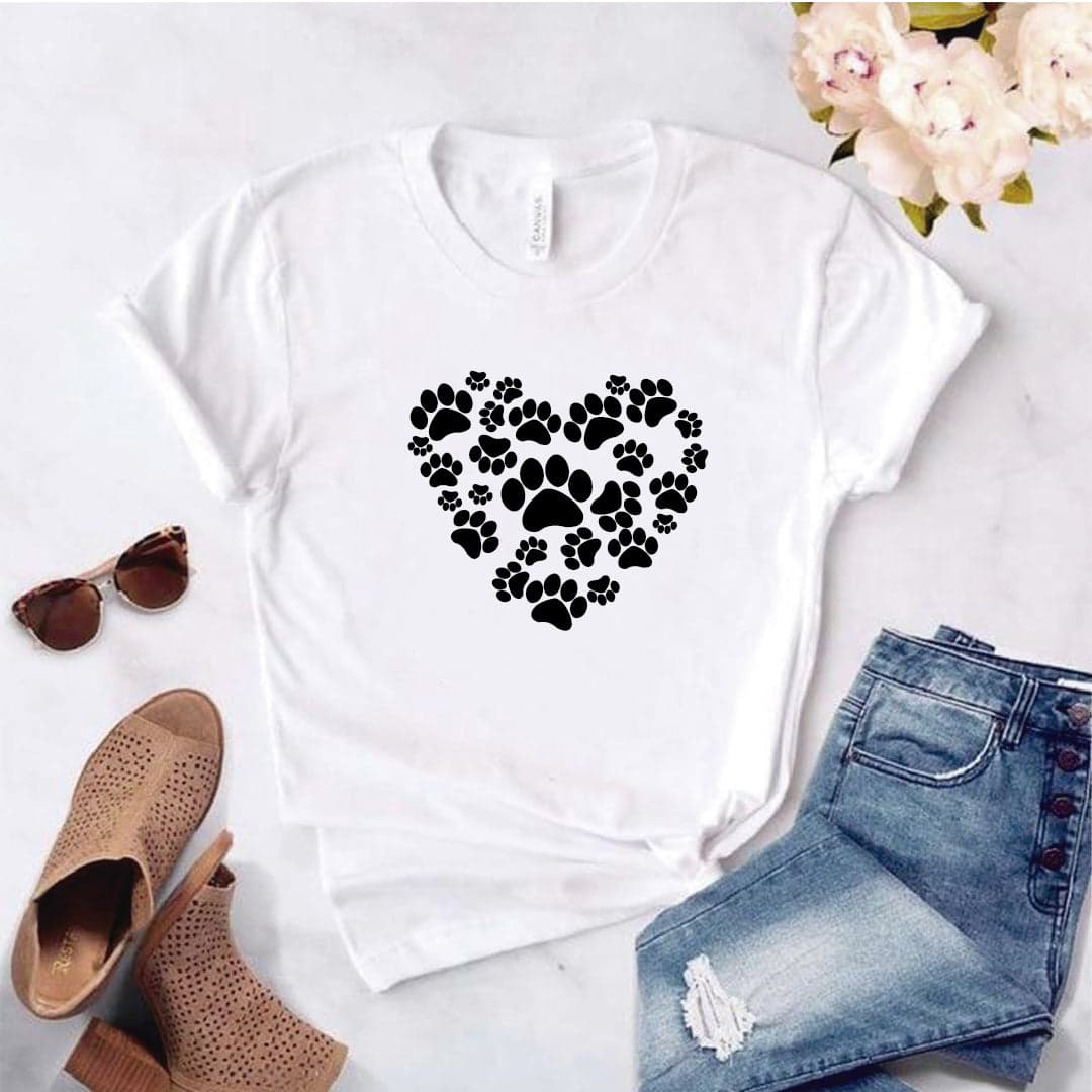 Camisa estampada tipo T-shirt Corazón hecho de huellas — foto 2