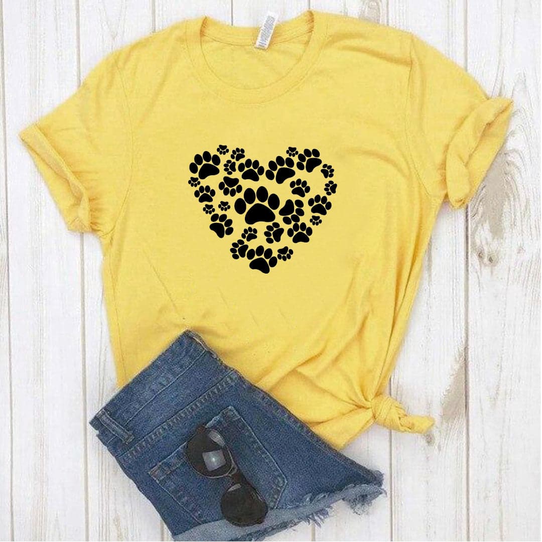 Camisa estampada tipo T-shirt Corazón hecho de huellas — foto 3