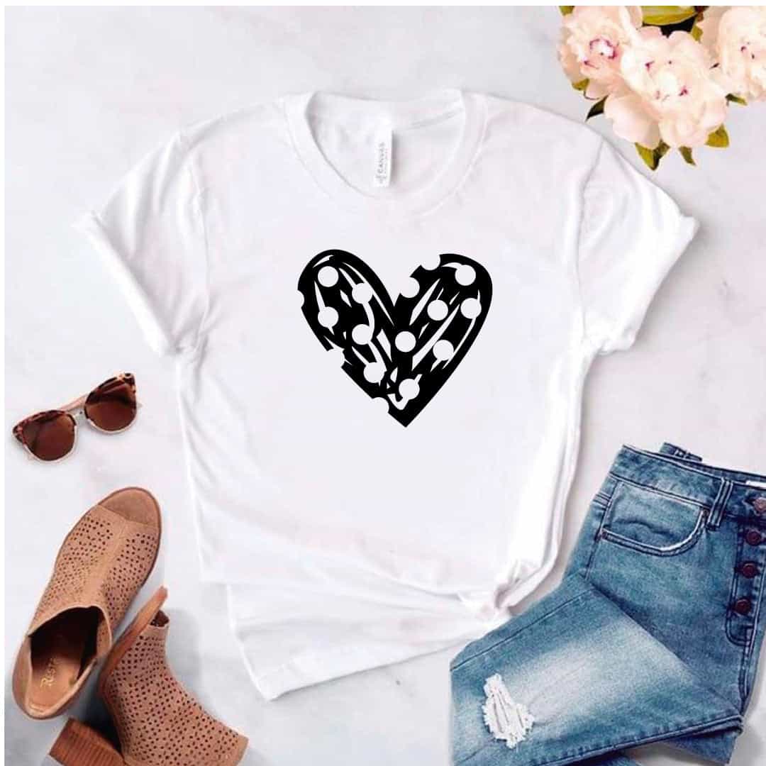 Camisa estampada tipo T- shirt Corazón Puntos