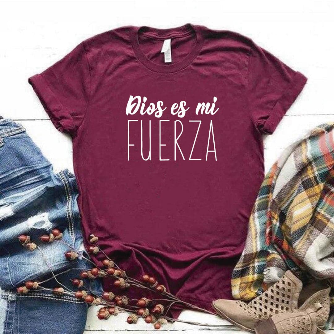 Camisa estampada tipo T- shirt Dios es mi Fuerza (cristiana) — foto 3