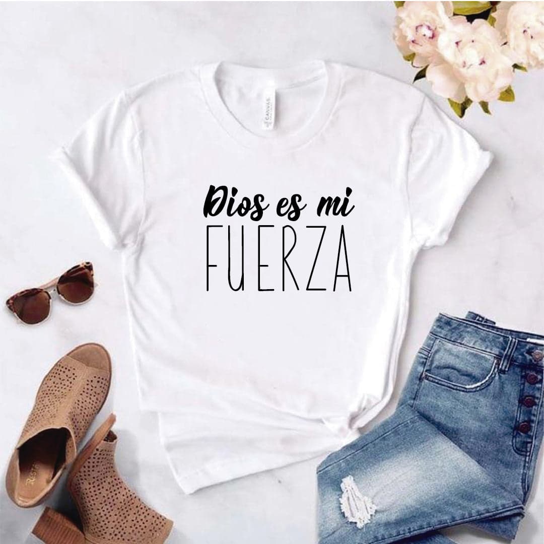 Camisa estampada tipo T- shirt Dios es mi Fuerza (cristiana) — foto 8