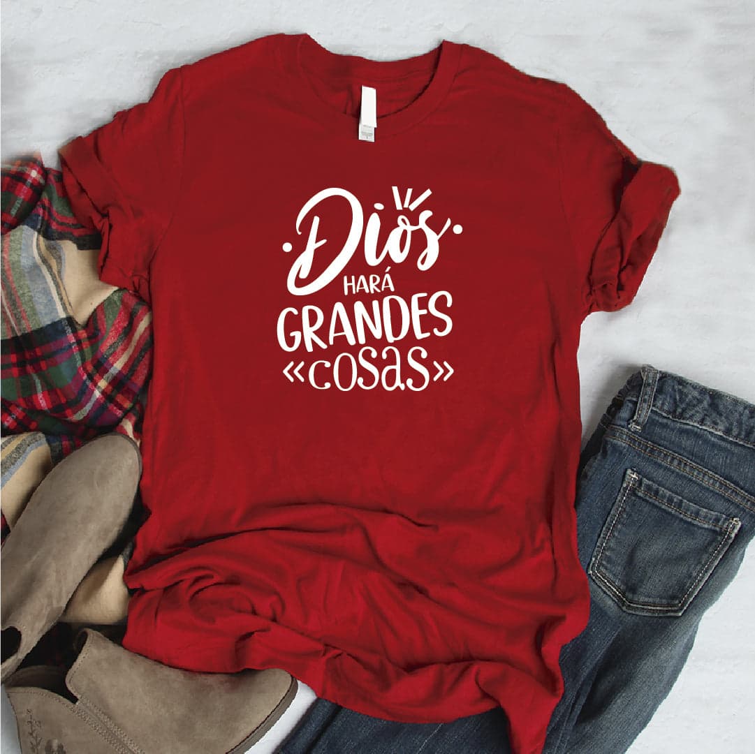 Camisa estampada Cristiana tipo T- shirt Dios hará grandes cosas — foto 5
