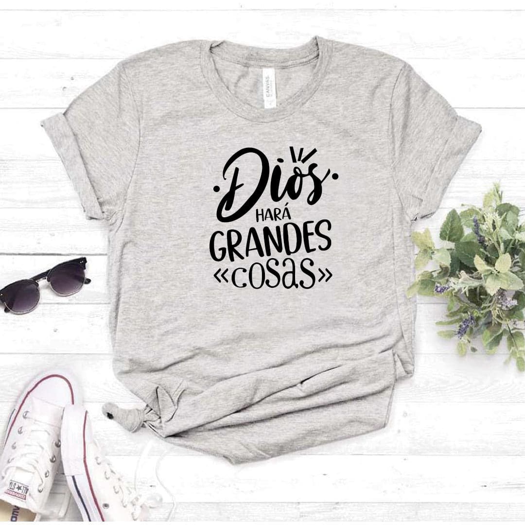 Camisa estampada Cristiana tipo T- shirt Dios hará grandes cosas — foto 7