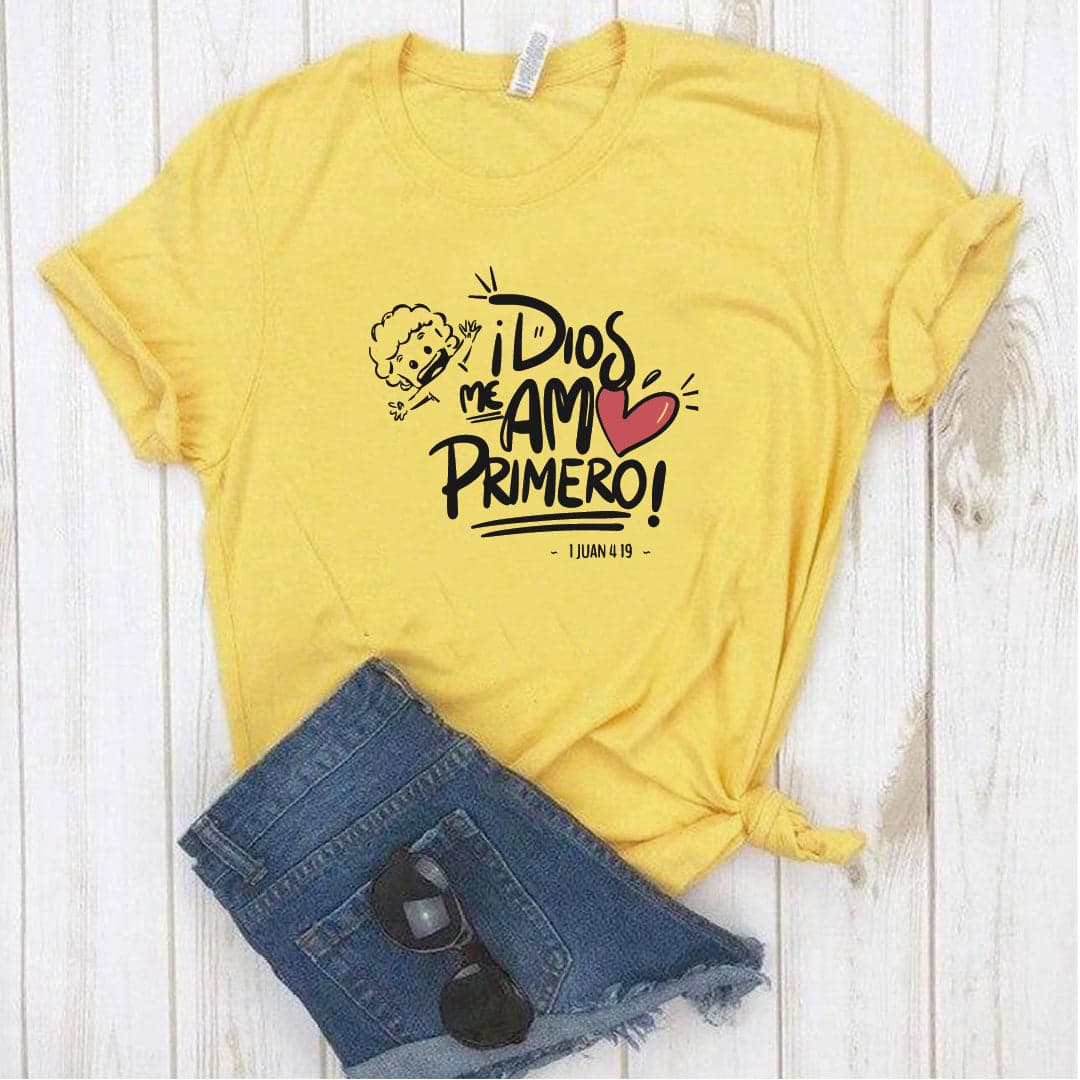 Camisa estampada Cristiana tipo T- shirt Dios me amo Primero — foto 2
