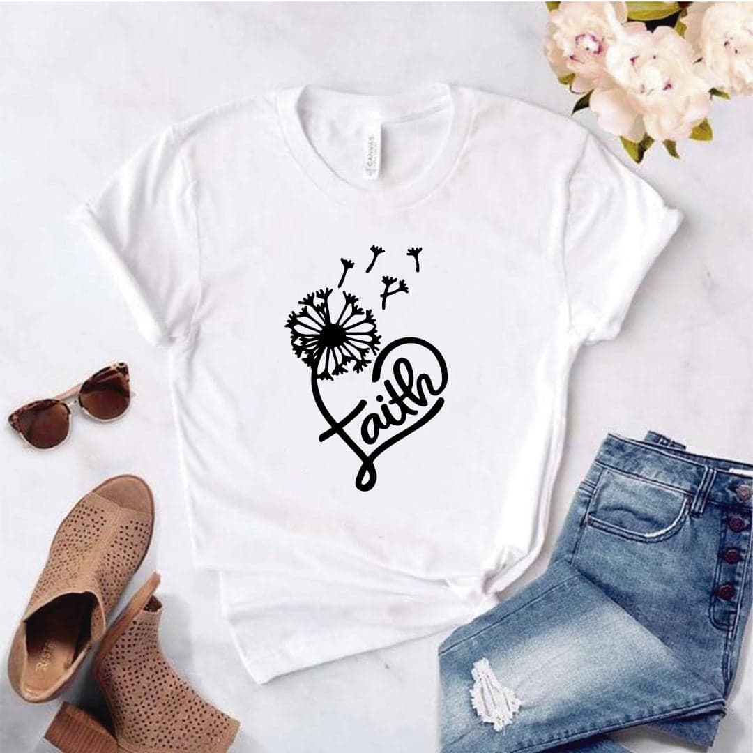 Camisa estampada tipo T-shirt FAITH CORAZON DIENTE DE LEON — foto 8