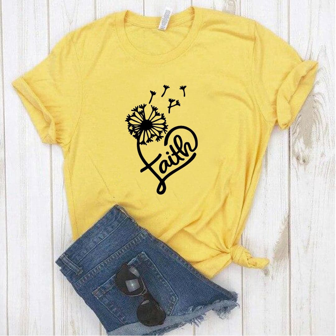 Camisa estampada tipo T-shirt FAITH CORAZON DIENTE DE LEON — foto 2